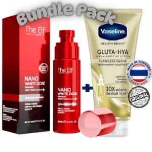 Bundle Pack - Ultimate Glow Bundle: Vaseline Gluta-Hya 300ml + Elf Nano White Dose 60ml – Brighten, Hydrate & Protect!"